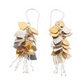 Golden Life,'Sterling Silver and 22k Gold Plated Brass Dangle Earrings'