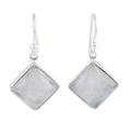 Fascinating Frames,'Square Rainbow Moonstone Dangle Earrings from India'