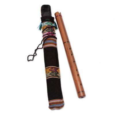 Jacaranda,'Quena Wood Inca Flute with Case Handmad...