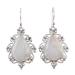 Spiral Drops,'Rainbow Moonstone and Sterling Silver Earrings from India'