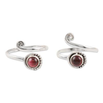 Gemstone Spiral in Red,'Garnet and Sterling Silver...