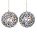 Large papier mache ornaments, 'Holiday Greetings' (pair)