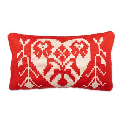 Free Heart,'Handloomed Cajarmarca Heart-Themed Cushion Cover'