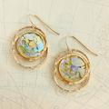 Roman Mirror,'Gold Plated Roman Glass Earrings'