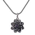 'Sacred Lilac Lotus' - Hand Crafted Floral Amethyst and Sterling Silver Ne