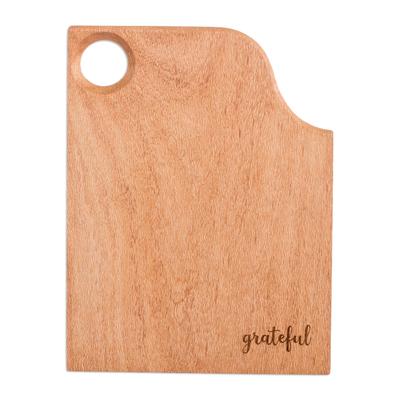 Vibrant Delicacies,'Handcrafted Brown Oak Wood Cutting or Serving Board'