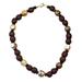 Animwaa,'Agate and Recycled Glass Beaded Necklace'