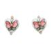 'Gold-Accented Heart-Shaped Butterfly Howlite Stud Earrings'