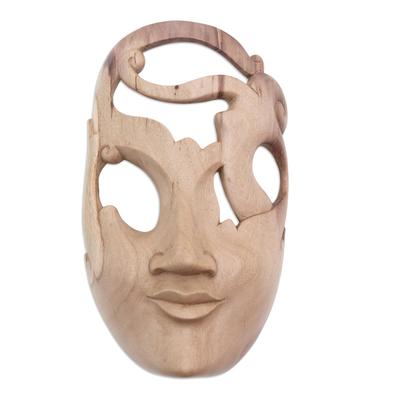 Arabesque,'Handmade Hibiscus Wood Mask'