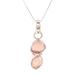 Pink Flair,'Rose Quartz Pendant Necklace Crafted in India'