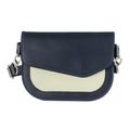 Practical Beauty,'Compact Navy and Ivory Leather Shoulder Bag'