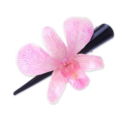 Pink Orchid Love,'Natural Pale Pink Thai Orchid Hair Clip'