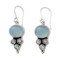 Bubbling Stream,'Light Blue Gemstone Earrings in Sterling Silver Settings'