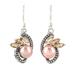 Eternal Essence in Peach,'Peach Cultured Pearl and Citrine Dangle Earrings from India'