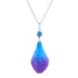 Bloom Basket in Blue,'Blue and Purple Orchid Petal Pendant Necklace'