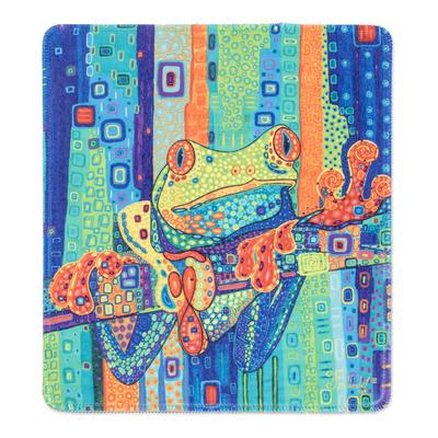 Tropical Frog,'Printed Multicolor Rubber Mouse Pad with Frog Image'