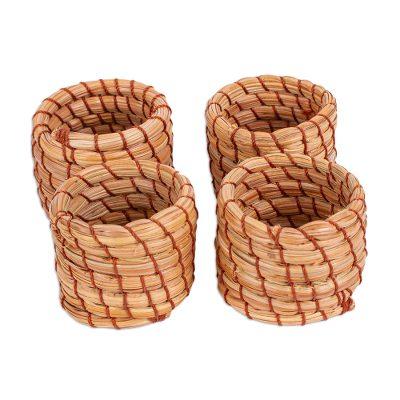 Taste of Home,'Handwoven Pine Needle Napkin Rings (Set of 4)'
