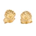 Golden Oyster,'Gold-Plated Oyster-Motif Stud Earrings'