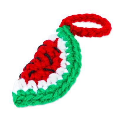 Cute Watermelon,'Watermelon Crocheted Charm for Handbags Handmade in Mexico'