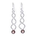 Champagne Surprise in Smoke,'Smoky Quartz and Sterling Silver Dangle Earrings'