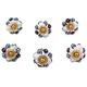 Floral Sunshine,'Ceramic Cabinet Knobs Floral White (Set of 6) from India'