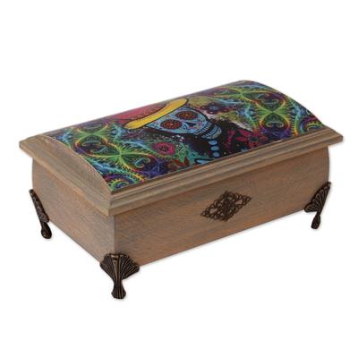 Dapper Skeleton,'Day of the Dead Decoupage Decorative Box from Mexico'