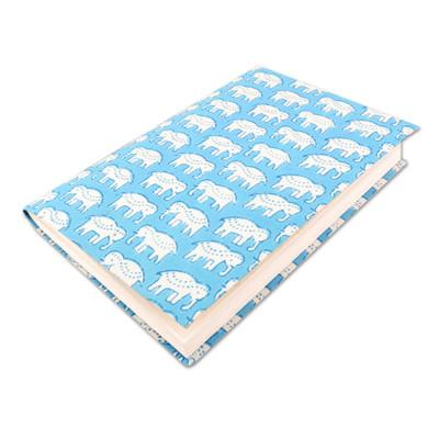 'Hand-Block Printed Motif Cotton Journal with Handmade Paper'