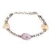Love and Prosperity,'Amethyst & Citrine Bracelet with 925 Silver Beads and Clasp'