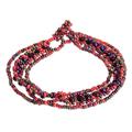 Light in Red,'Handcrafted Crystal and Glass Beaded Red Wristband Bracelet'