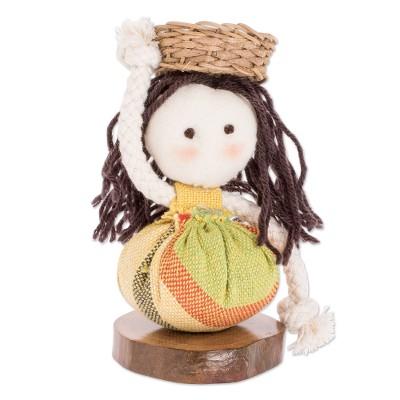 Salvadoran Girl in Yellow,'Artisan Crafted Decorative Doll'