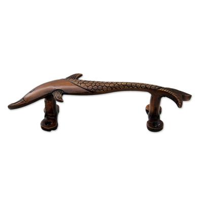 Dolphin Passage,'Dolphin Door Handle in Antiqued Copper Plated Brass India'