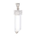 Crystal Amour,'Unisex Natural Quartz Pendant Handmade with Sterling Silver'