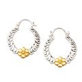 'Frangipani 18k Gold-Accented Sterling Silver Hoop Earrings'