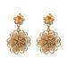 Gold plated filigree flower earrings, 'Yellow Rose'