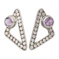 Purple Bubbles,'Amethyst and Sterling Silver Stud Post Earrings'