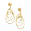 'Balinese 18k Gold-Plated Modern Dangle Earrings with Circles'