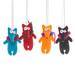 Colors & Foxes,'Set of 4 Handcrafted Fox Felt Ornaments in Diverse Hues'