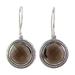 Smoky Brilliance,'Handmade Smoky Quartz Sterling Silver Dangle Earrings'