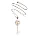 Unlock,'Gold-Accented Sterling Silver Key-Motif Pendant Necklace'