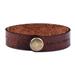 Myths,'Men's Hieroglyphic-Themed Brown Leather Wristband Bracelet'