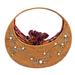 Woman's Bloom,'Natural Fiber Handle Bag with 18k Gold Accents and Pearls'