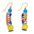 Vibrant Aesthetic,'Eco-Friendly Dangle Earrings with Cat's Eye Beads'