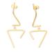 Disconnected,'Hand Crafted Abstract 18k Gold-Plated Dangle Earrings'