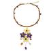 Amethyst flower necklace, 'Twilight Bouquet'
