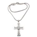 Mesmerizing Faith,'Rainbow Moonstone Cross Pendant Necklace from Bali'