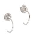 Rose Aura,'Rose-Shaped Sterling Silver Ear Cuffs from Bali'