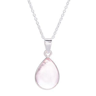 Rose Charm,'Hand Crafted Rose Quartz Pendant Necklace'