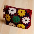 Floral Spectacle,'Uzbek Upcycled Cotton Travel Bag with Floral Hand Embroidery'