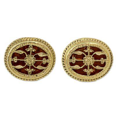 Golden Glory,'Hand Made Gold and Glass Cufflinks from India'