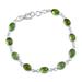 'Elegant' - Peridot and Sterling Silver Link Bracelet from India